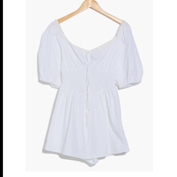 NWT ASOS DESIGN Poplin Smocked Cotton Romper - size 14 - Picture 4 of 7
